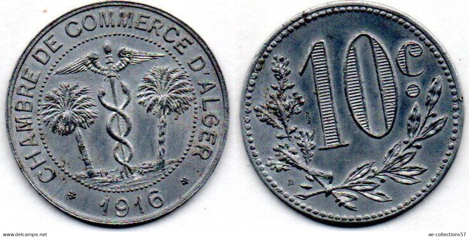 MA 20725 / Alger 10 Centimes 1916 SUP - Monedas / De Necesidad