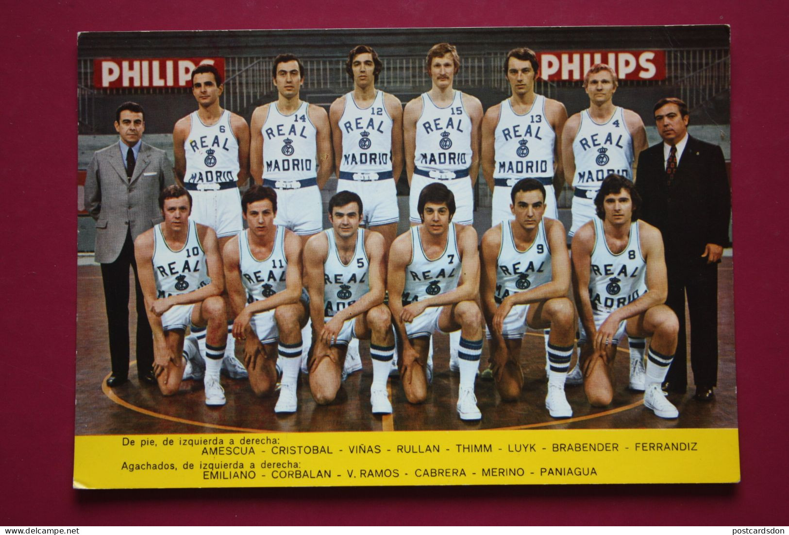 Real Madrid Basketball Espagne Equipo Baloncesto 1972-1973 Advert Philips - Basket-ball