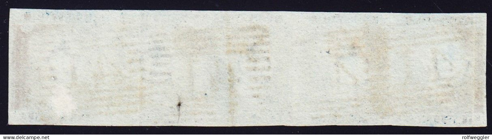 1841 2d. Blau 5er Streifen Mit Nummer-Stempel 41, Vollrandig. - Usados