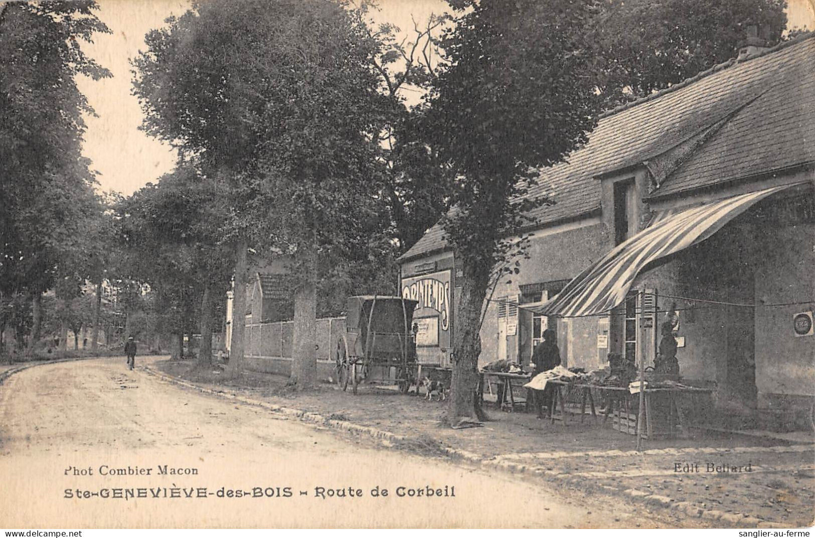 CPA 91 SAINTE GENEVIEVE DES BOIS / ROUTE DE CORBEIL / MARCHAND - Sainte Genevieve Des Bois