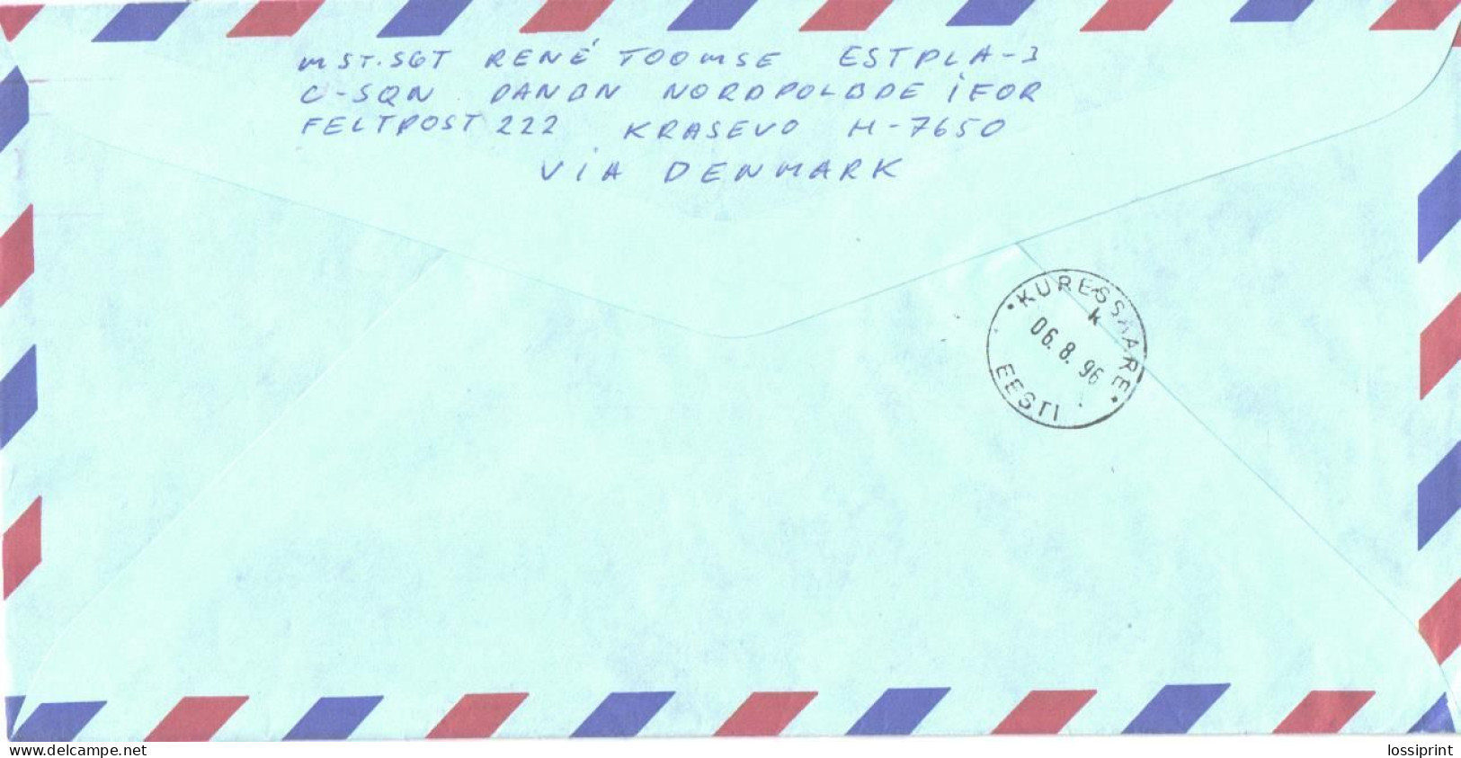 Hungary:NATO Special Cancellation And Cover, Air Mail, DanBat Private Post, 1996 - Servizio