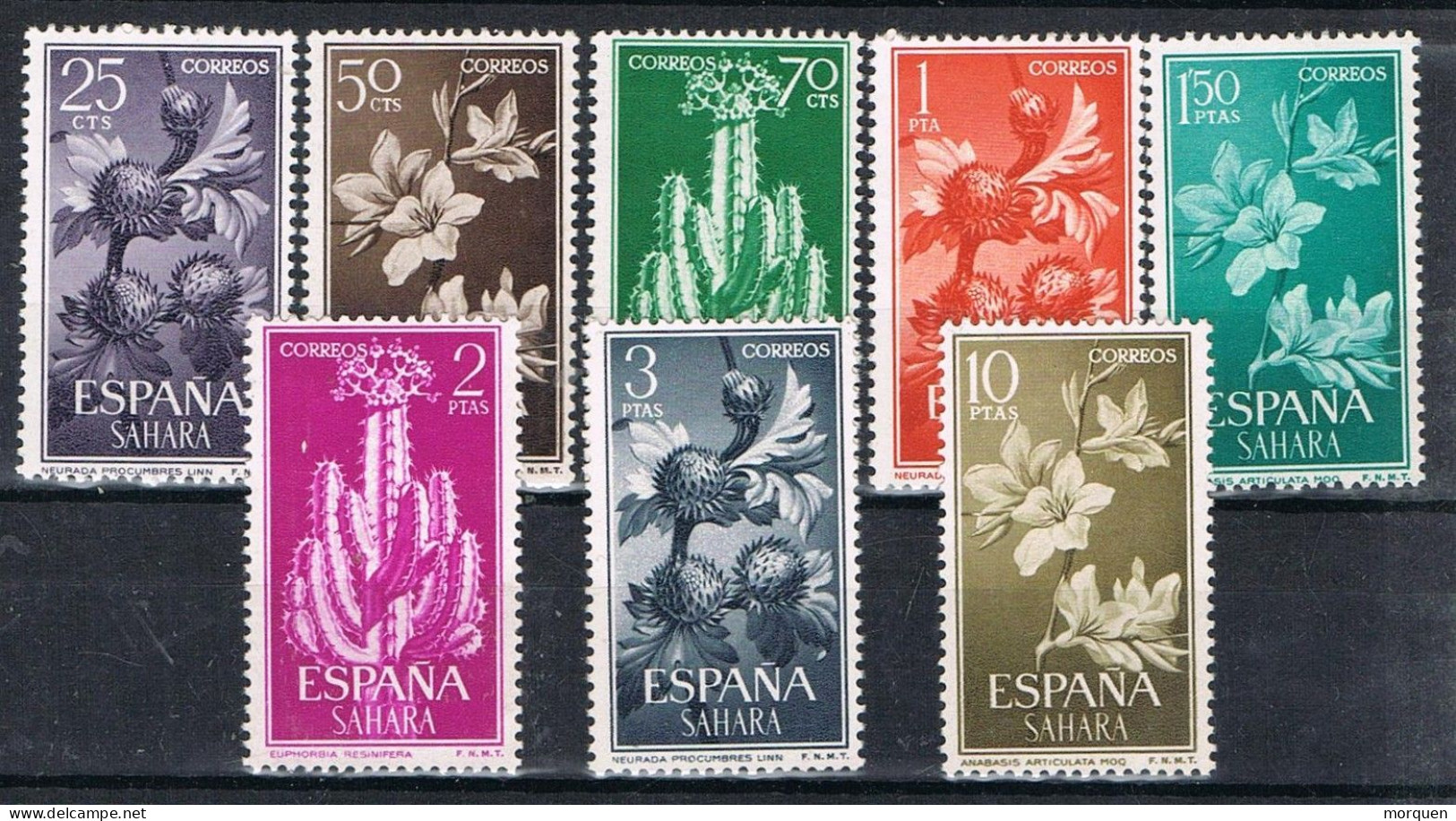 Serie Completa SAHARA Español 1962, Tema Flora, Cactus, Edifil Num  201-208 ** - Sahara Español