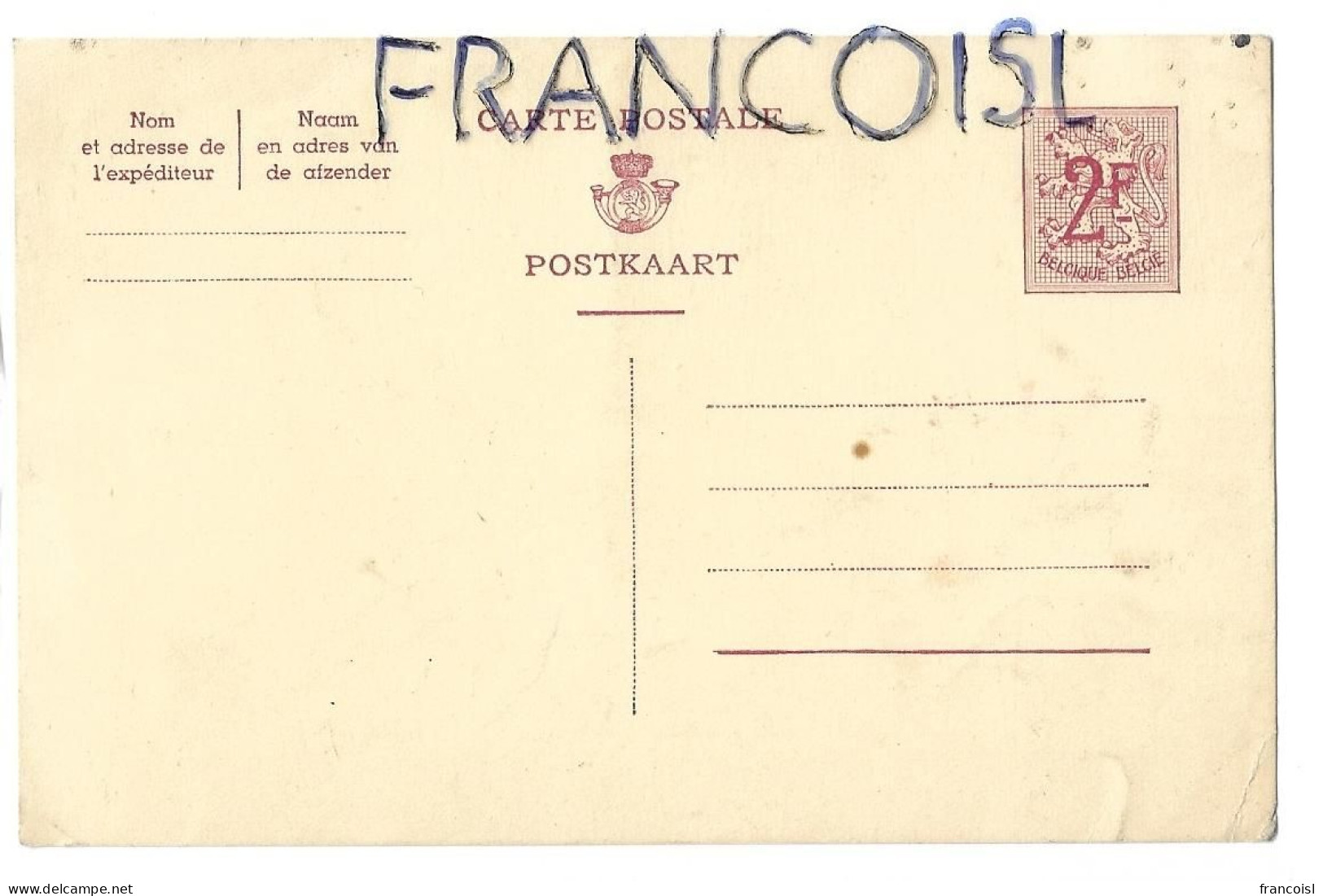 Lot De 2 Cartes Postales Anciennes Sans Illustrations Prétimbrés - Poste & Facteurs