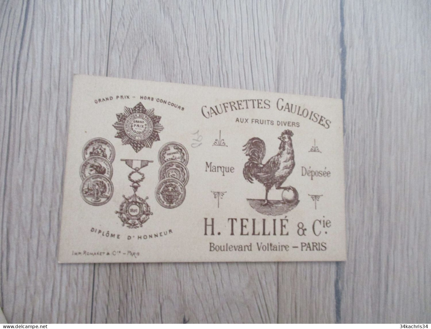 P85 Chromo Ancien Gaufrettes Gauloises H.Tellié Paris Russie - Sonstige & Ohne Zuordnung