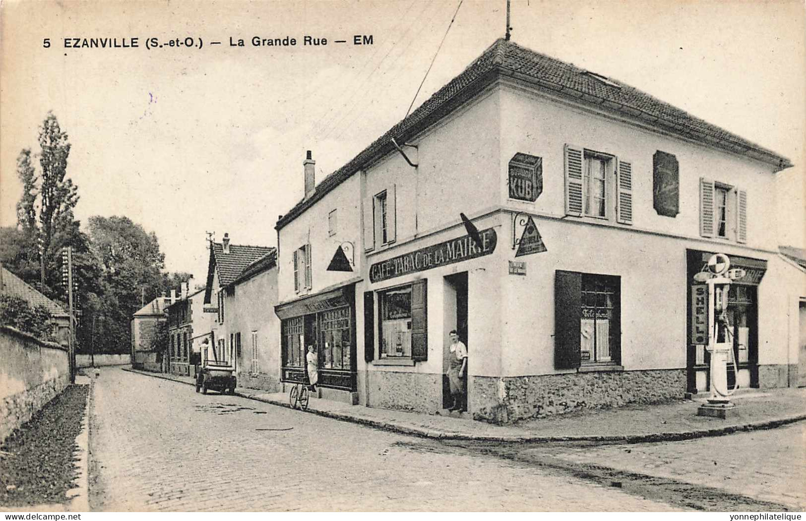 95 - VAL D'OISE - EZANVILLE - Grande Rue - Café-tabac De La Mairie  - Pompe à Essence  Shell - 10545 - Ezanville