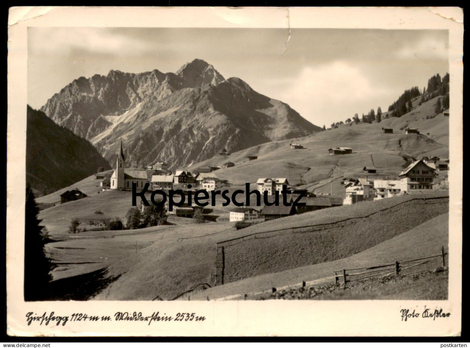 ALTE POSTKARTE KLEINWALSERTAL HIRSCHEGG MIT WIDDERSTEIN PHOTO KESSLER Stempel Sondertarif Ansichtskarte AK Cpa Postcard - Kleinwalsertal