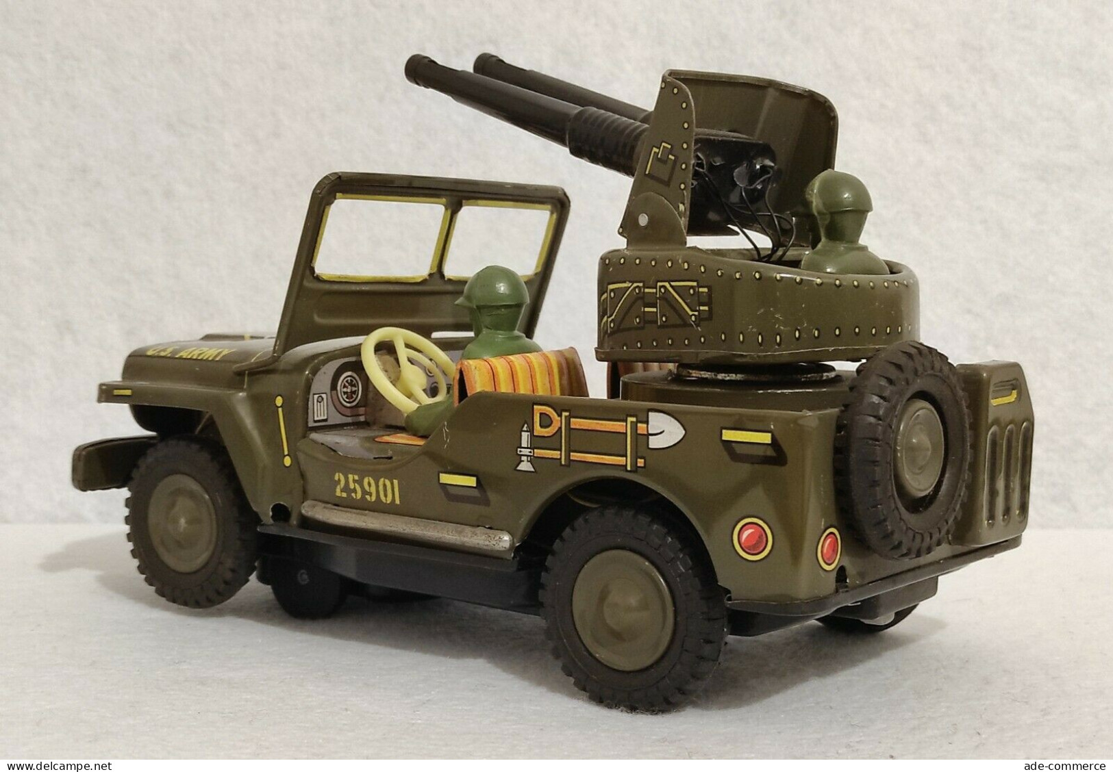 Jeep U.S. Army 25901 Made In Japan - Giocattolo Latta Batteria - Vintage - Altri & Non Classificati