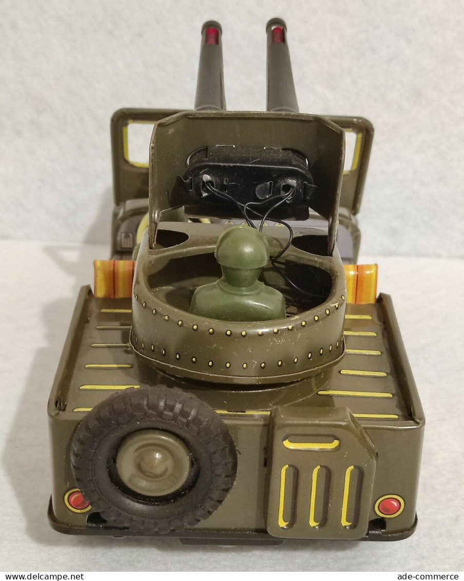 Jeep U.S. Army 25901 Made in Japan - Giocattolo Latta Batteria - Vintage