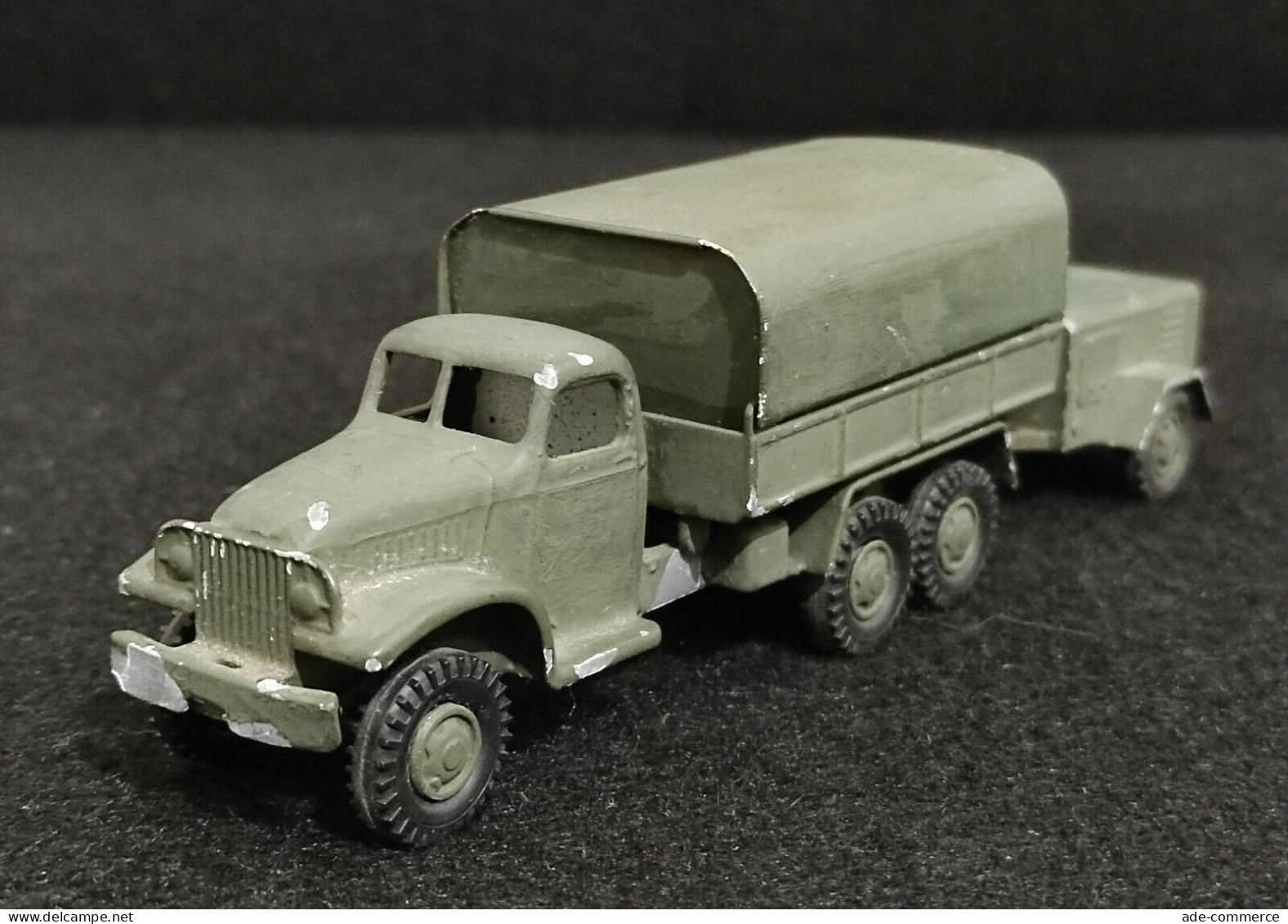 Modellino Camion Militare Con Carrello In Metallo - Sonstige & Ohne Zuordnung