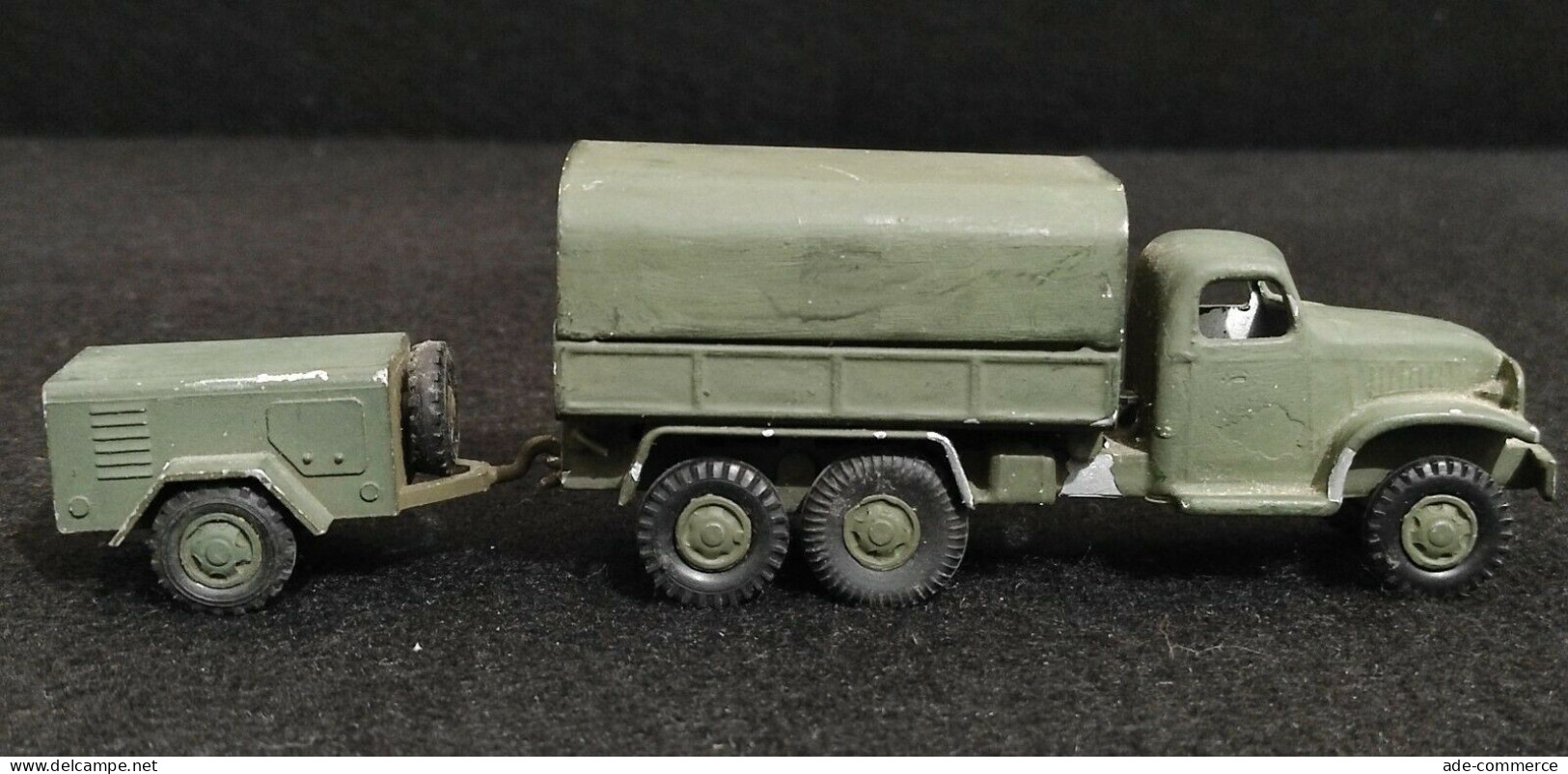 Modellino Camion Militare con Carrello in Metallo