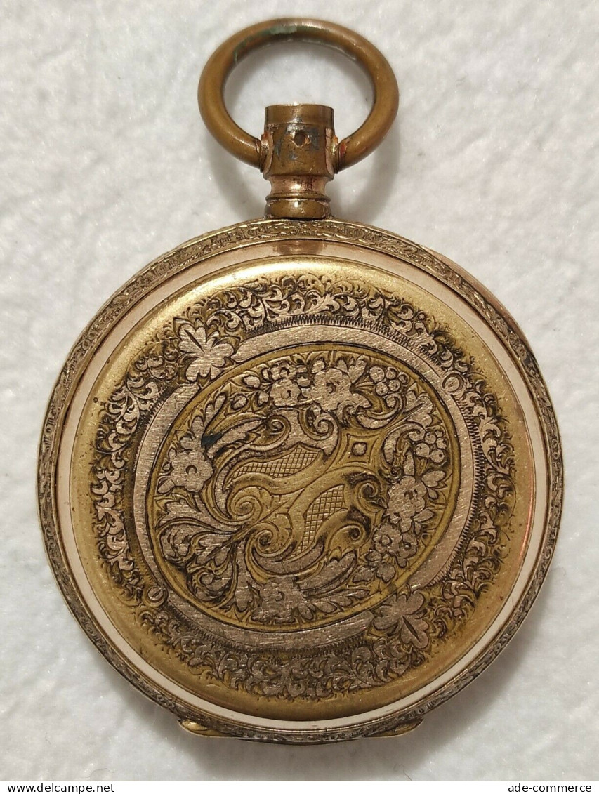 Cassa Orologio Da Tasca Incisa - Metallo Placcato Oro 18 Kt - Periodo Fine '800 - Autres & Non Classés