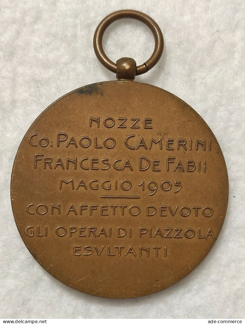 Medaglia Nozze Co. Paolo Camerini - Francesca De Fabii - Maggio 1905 - Altri & Non Classificati