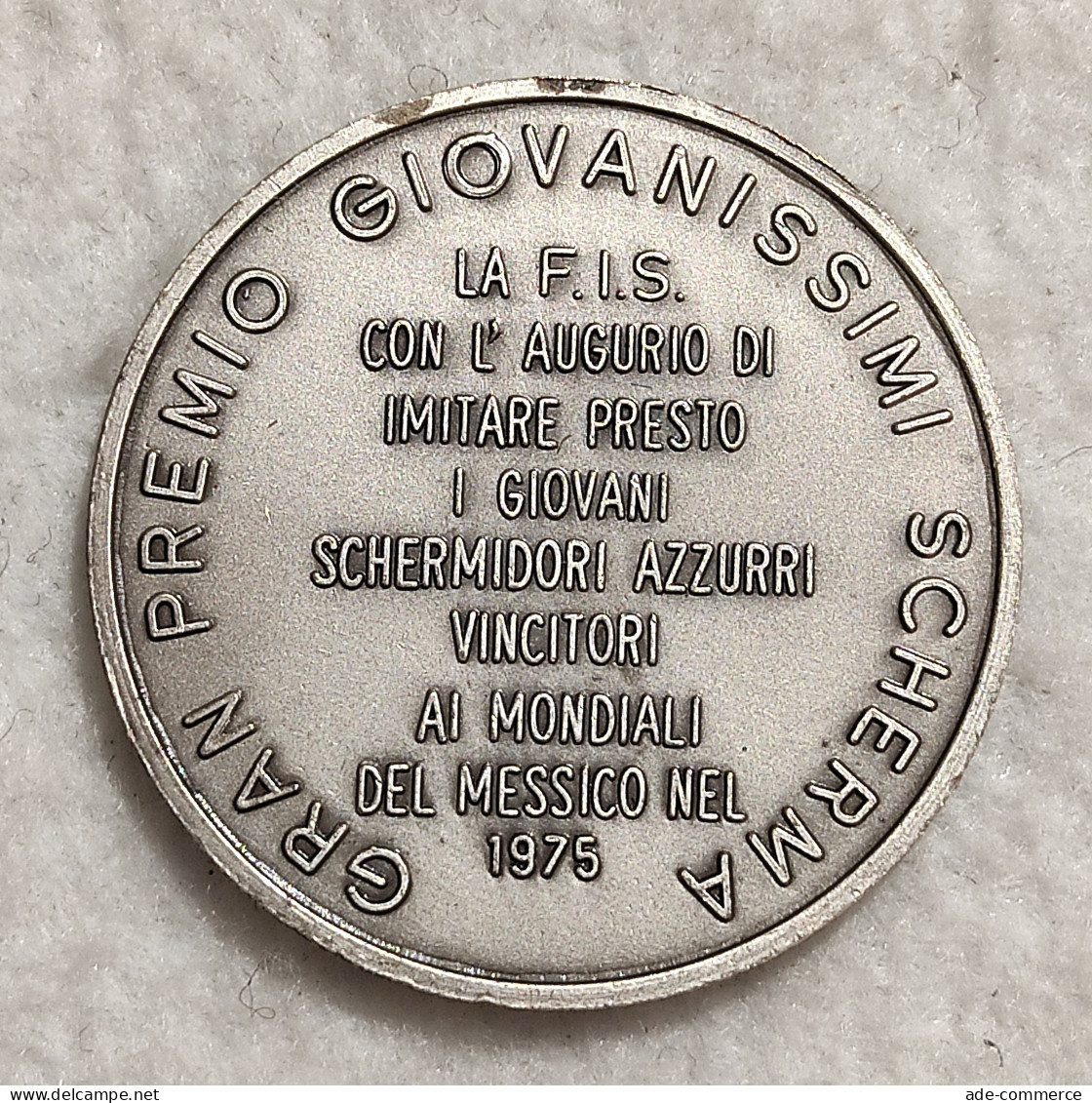 Medaglia Gran Premio Giovanissimi Scherma 1975 - 40mm - Altri & Non Classificati