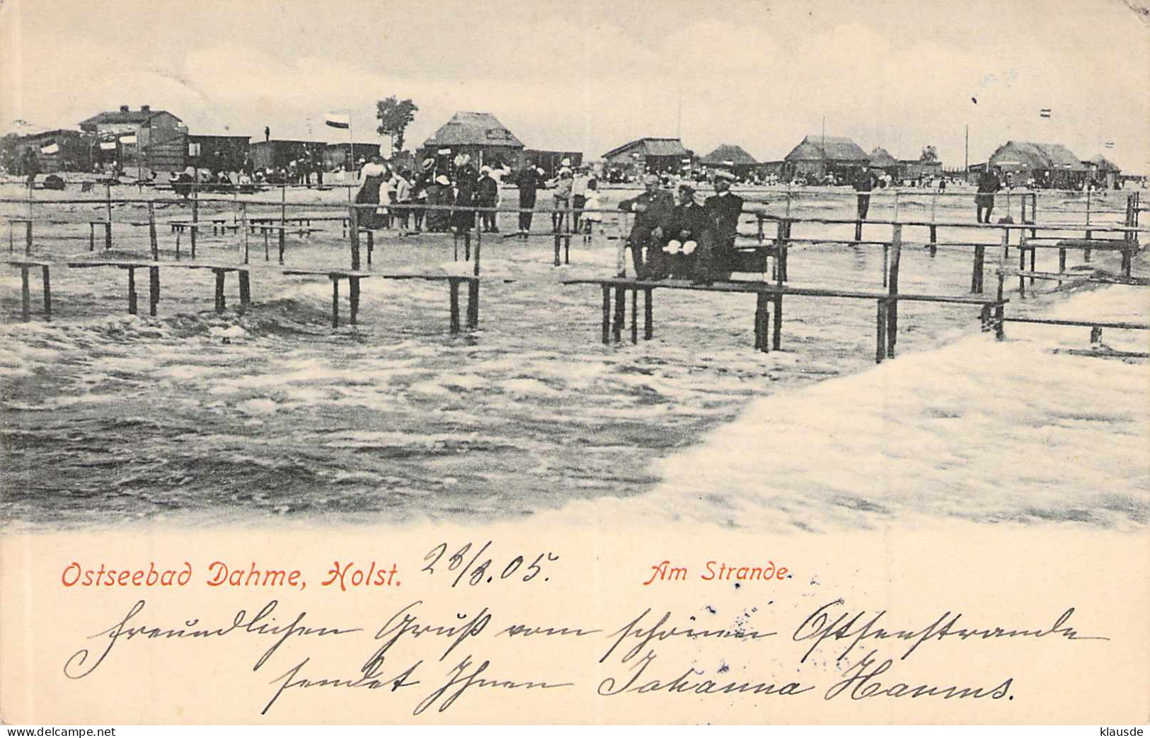 Ostseebad Dahme,Holst. - Am Strande Gel.1905 AKS - Dahme