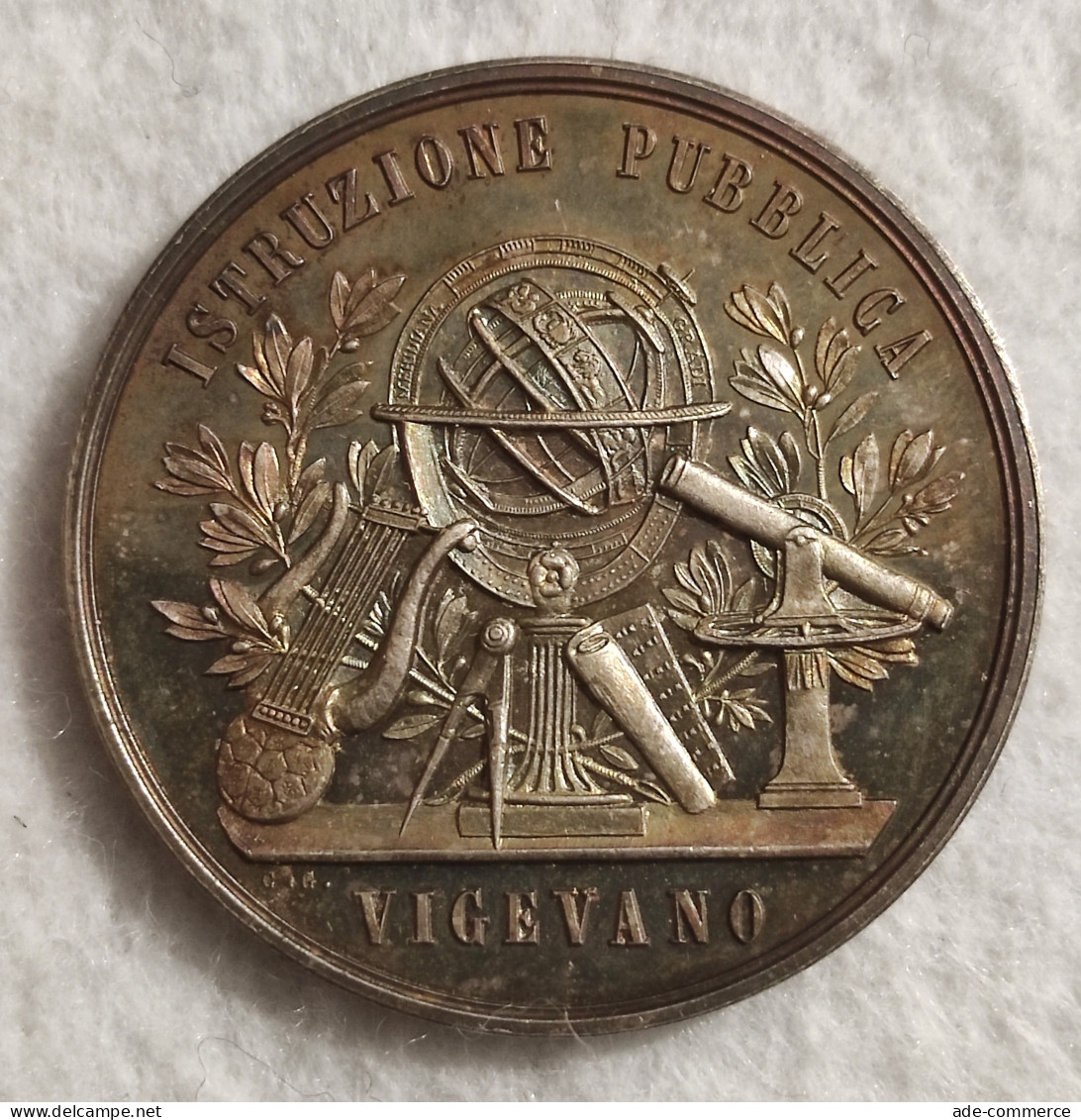 Medaglia  Istruzione Pubblica Vigevano - 1890-91 - 1^ Liceo - Altri & Non Classificati