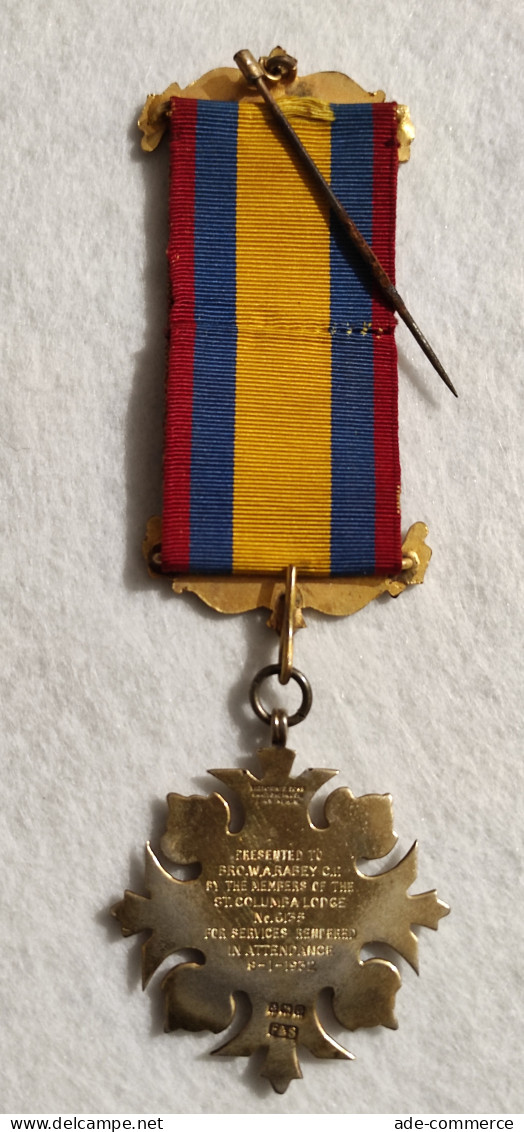 Medaglia Massonica St. Columbia Lodge - Fattorini & Sons - 1932 - Altri & Non Classificati