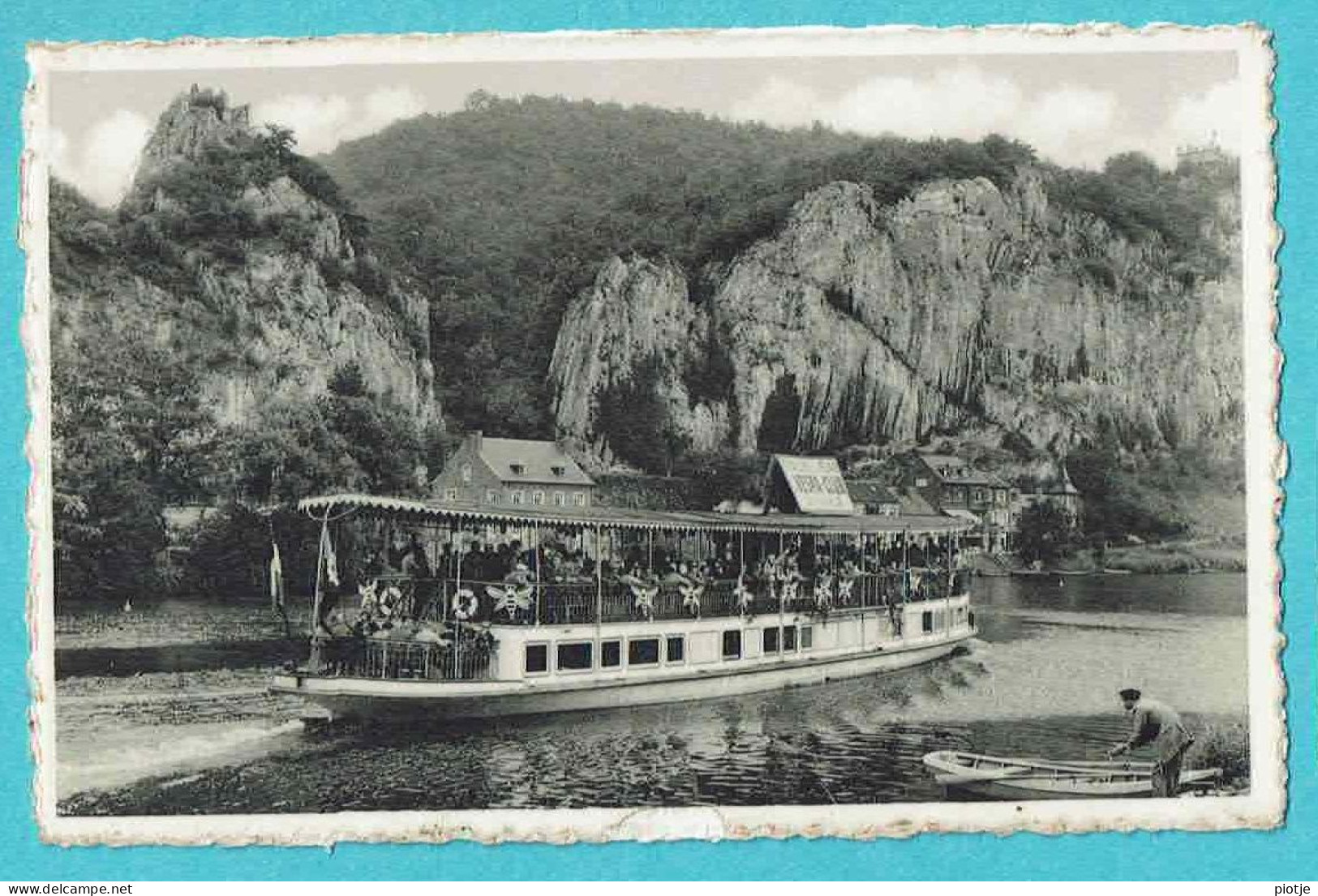 * Profondeville (Namur - La Wallonie) * (nr 9) Un Bateau Touriste Et Les Rochers, Canal, Quai, Boat, Animée, Old - Profondeville