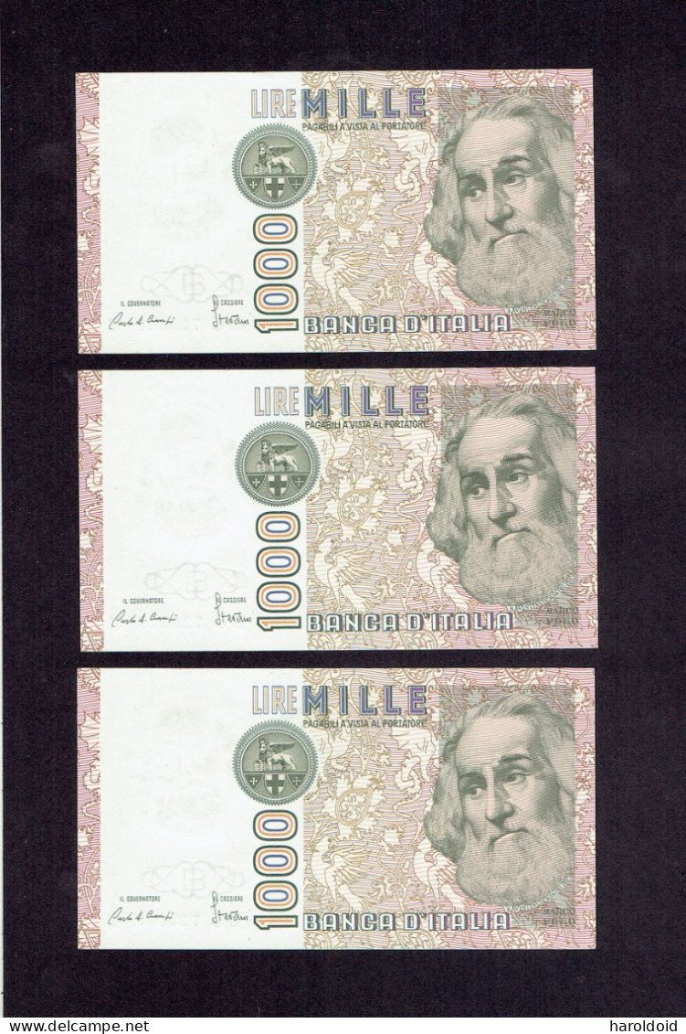 ITALIE - 1000 L - 1982 - 3 BILLETS QUI SE SUIVENT - DC429047C/DC429049C - TOUS NEUFS - UNC - 1000 Lire