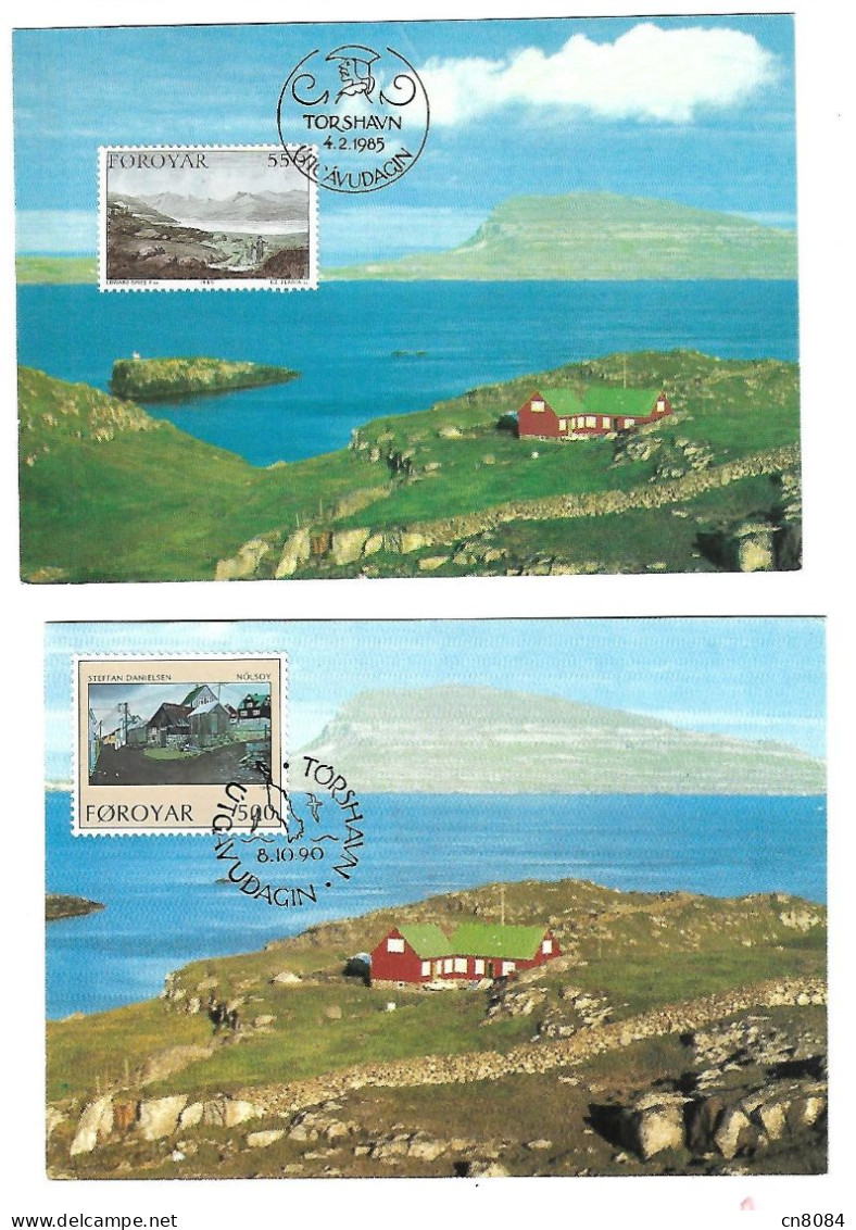 ILES FEROE DANNEMARK - 2 CARTES MAXIMUM - Færøerne Danmark 2 Kort Maksimum - Faroe Islands