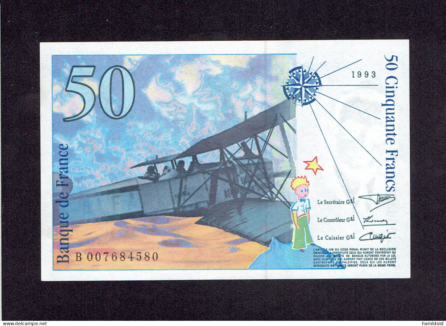 FRANCE - 50 F SAINT EXUPERY - 1993 - SPL - 50 F 1992-1999 ''St Exupéry''