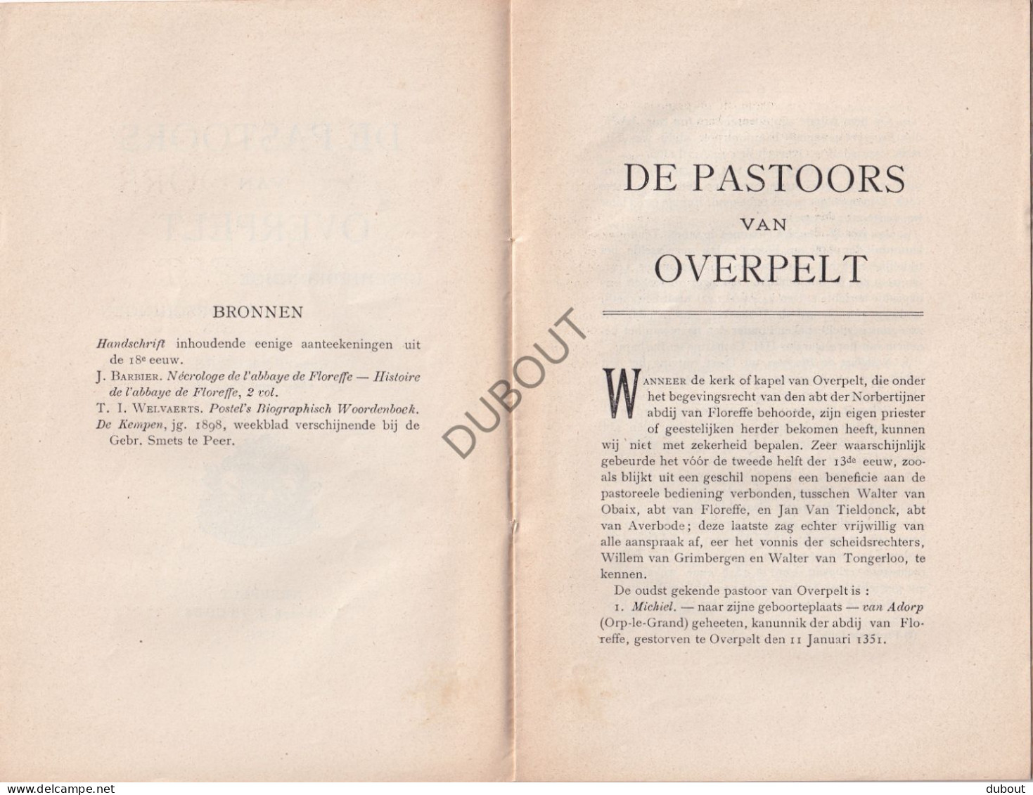 Overpelt - De Pastoors - Lib. Gevelers - 1904, Neerpelt, Drukkerij Jacobs (V2336) - Antique