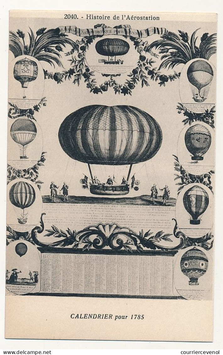 CPA - FRANCE - Histoire De L'Aérostation - CALENDRIER Pour 1785 - Luchtballon