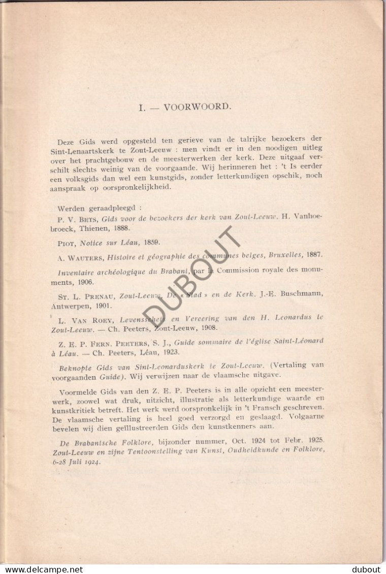 Zoutleeuw - Gids Sint-Leonarduskerk - 1931 - Derde Uitgave (V2339) - Antiquariat