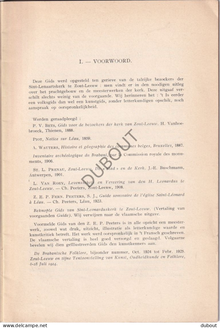 Zoutleeuw - Gids Sint-Leonarduskerk - 1931 - Derde Uitgave (V2339) - Oud