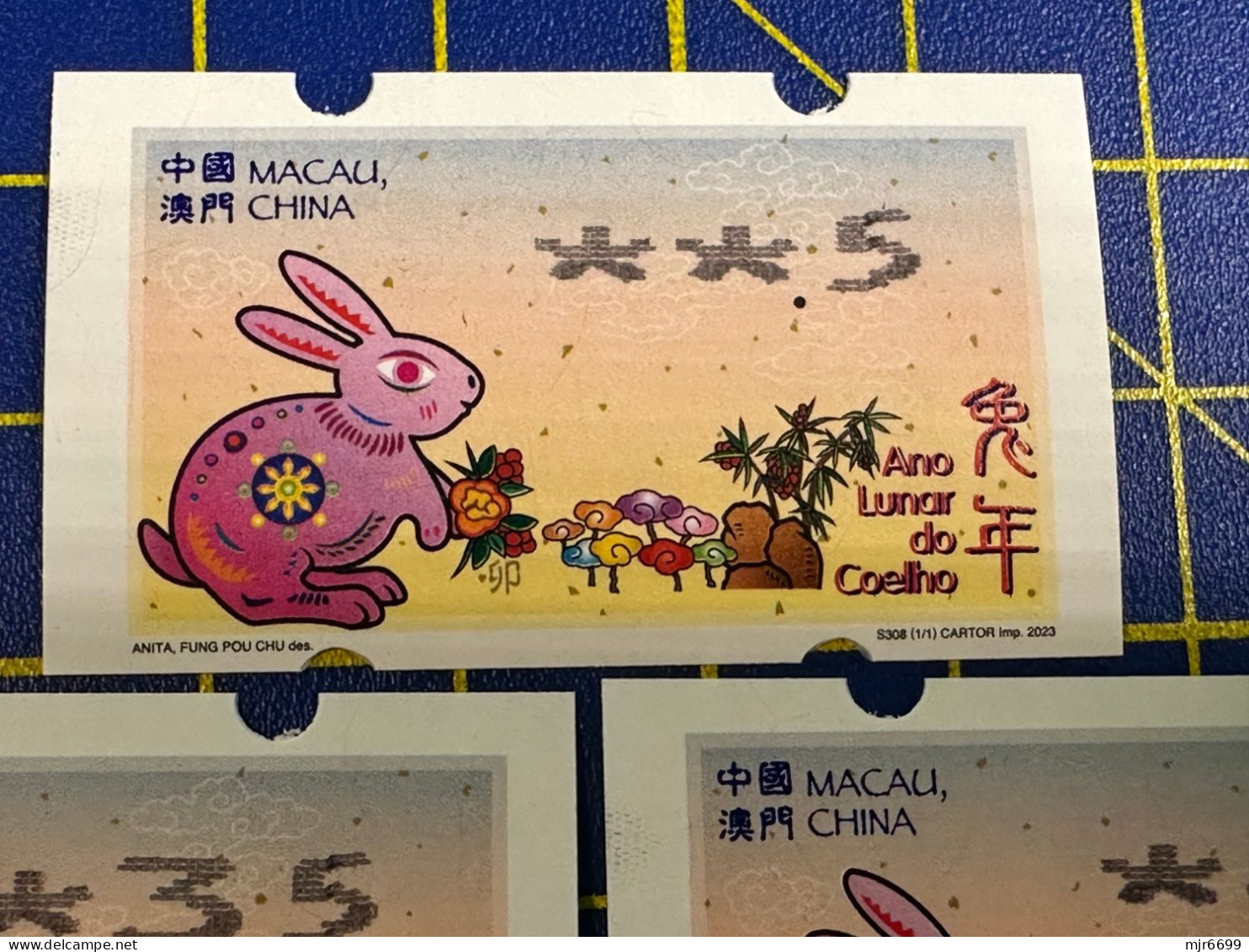 2023 LUNAR NEW YEAR OF THE RABBIT NAGLER MACHINE 50 AVOS, 3.5 & 4.5PATACAS, ALL WITH VARIETY "SMALL 5" - Automatenmarken