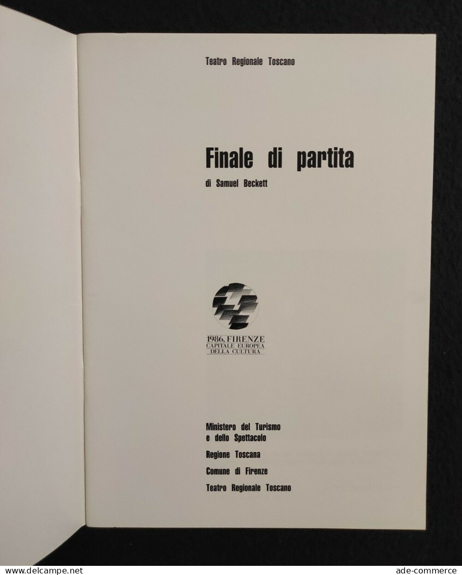 Teatro Regionale Toscano - Samuel Beckett - Finale Di Partita - 1986 - Brochure - Cinéma Et Musique