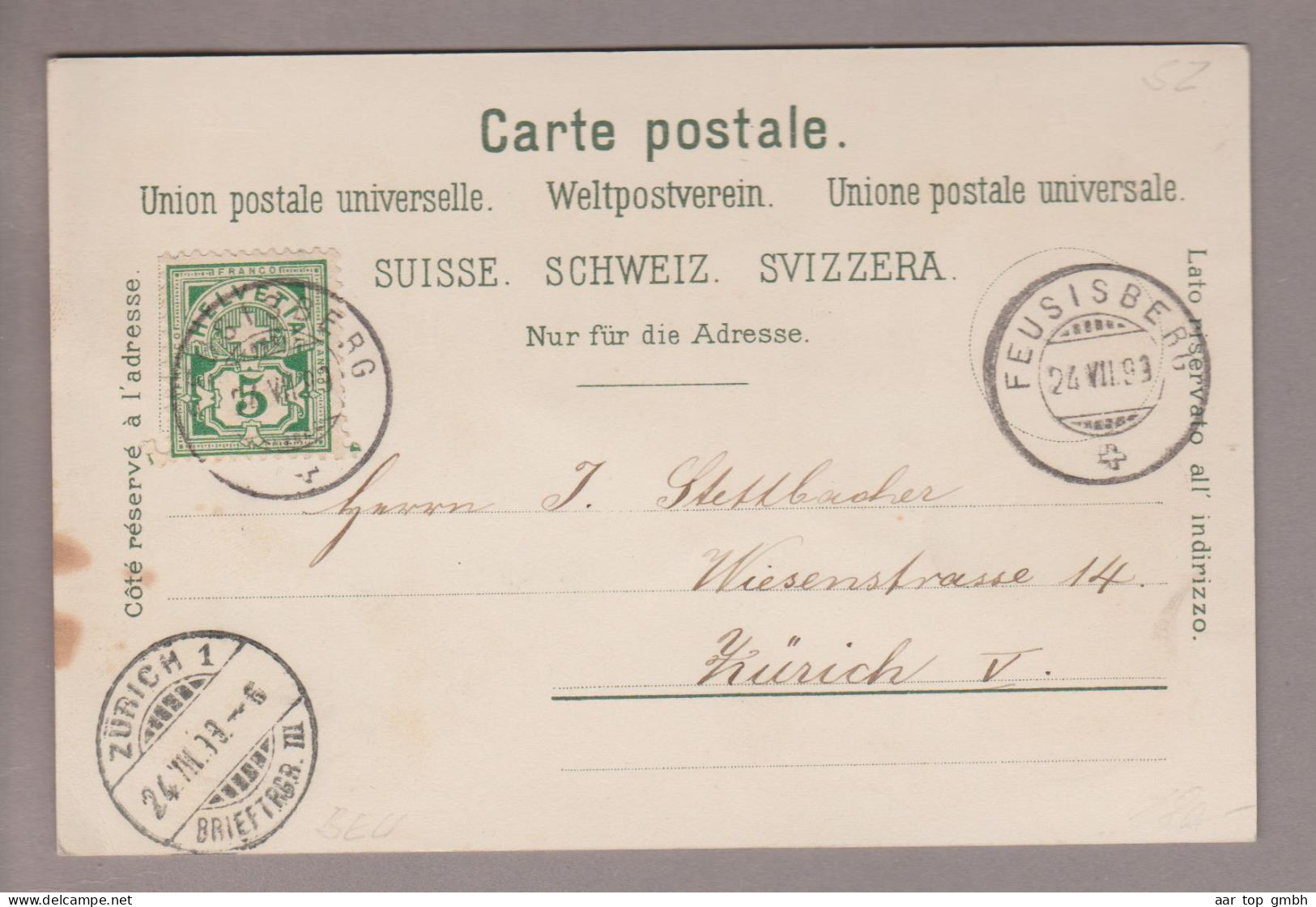 CH SZ Feusisberg 1899-07-24 Litho Carl Künzli #2054 - Feusisberg
