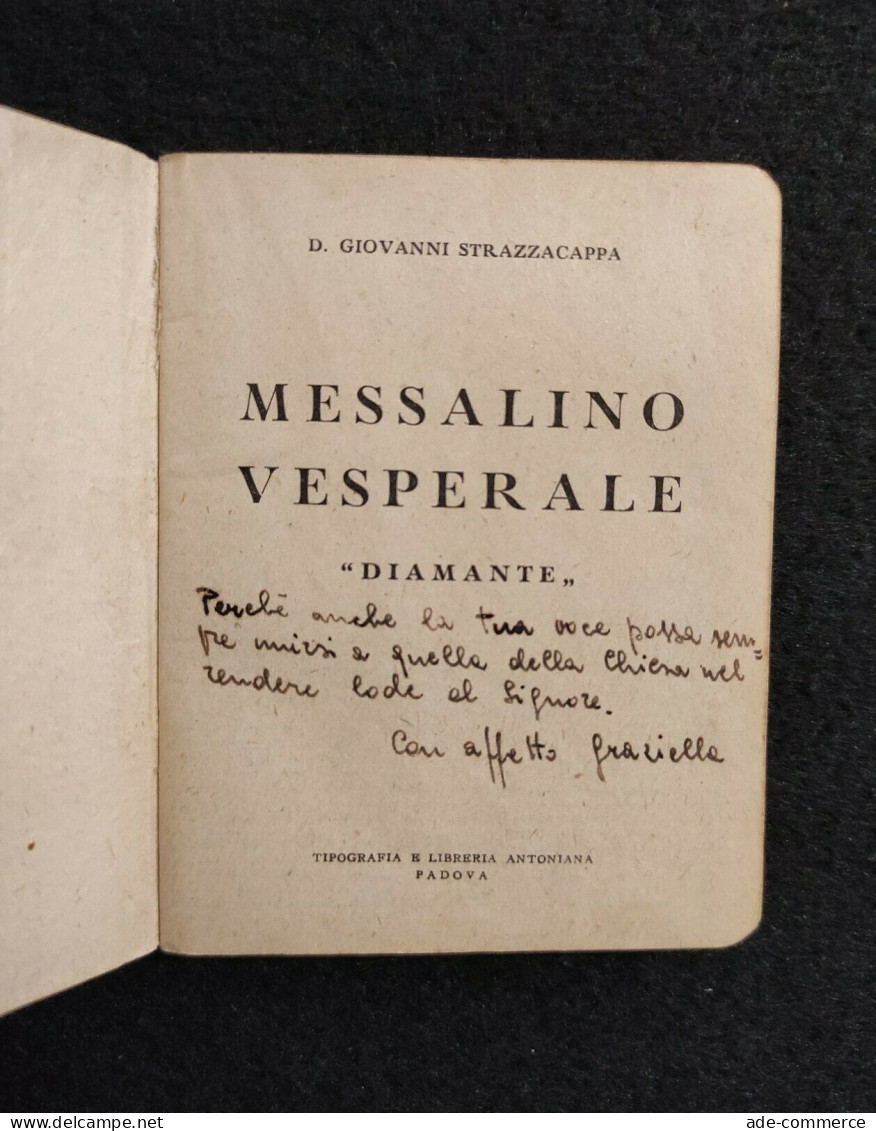 Messalino Vesperale "Diamante" - G. Strazzacappa - Tip. Antoniana - 1943 - Religión