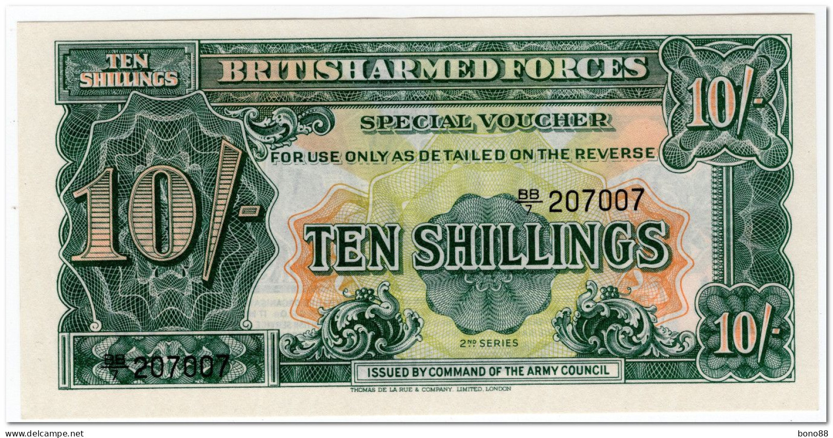 BRITISH ARMED FORCES,10 SHILLINGS,1961,P.M21b,UNC - British Armed Forces & Special Vouchers