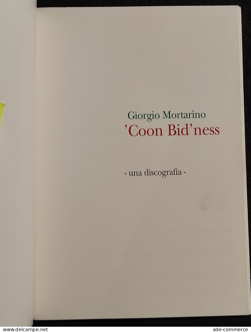 'Coon Bid'ness - Giorgio Mortarino - Una Discografia - Jazz - 2002 - Cinéma Et Musique