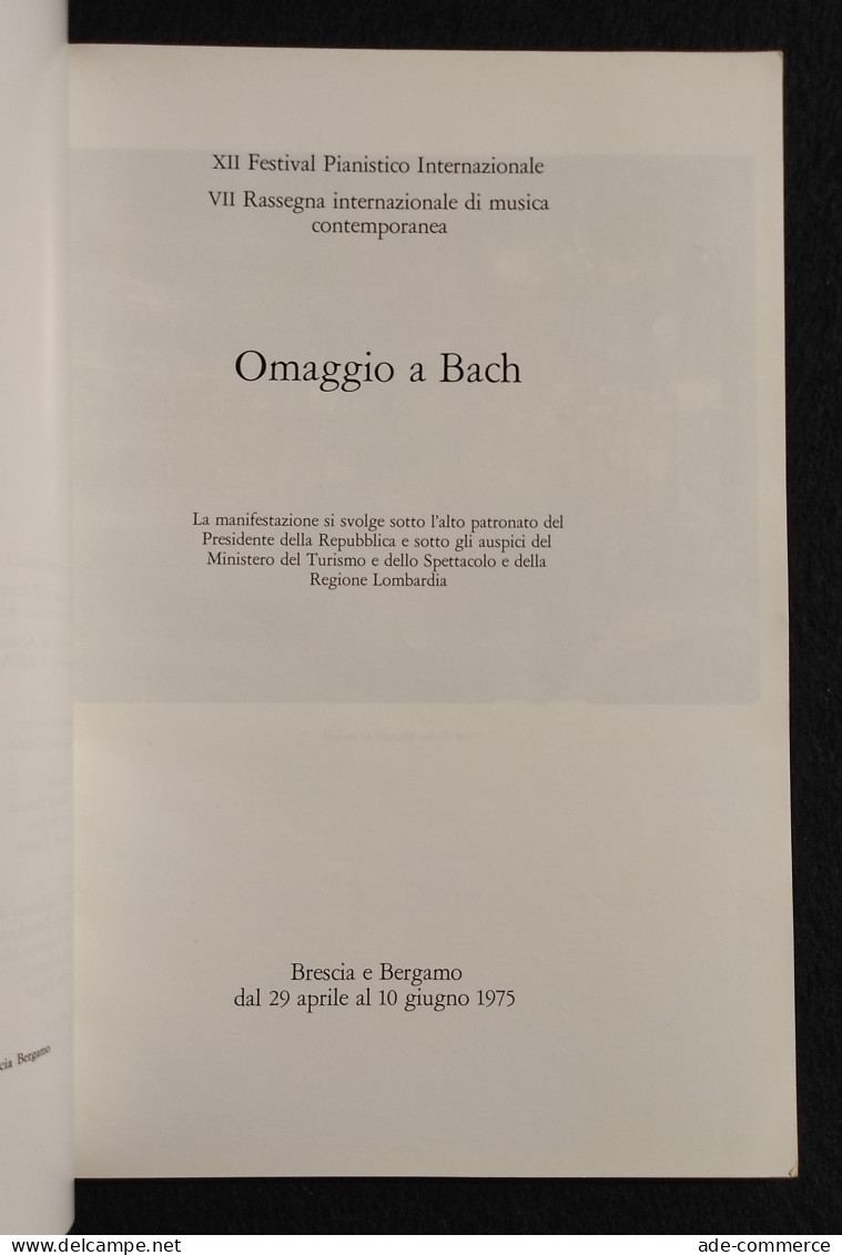 Omaggio A Bach - XII Festival Pianistico Int. - 1975 - Cinéma Et Musique