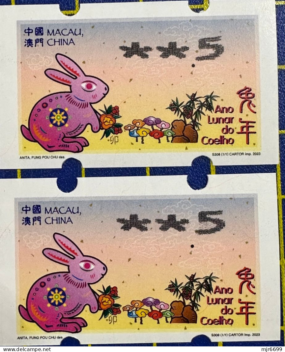 2023 LUNAR NEW YEAR OF THE RABBIT NAGLER MACHINE 5AVOS, WITH VARIETY " 5 RAISED UP" (NORMAL FOR COMPARE) - Automaten