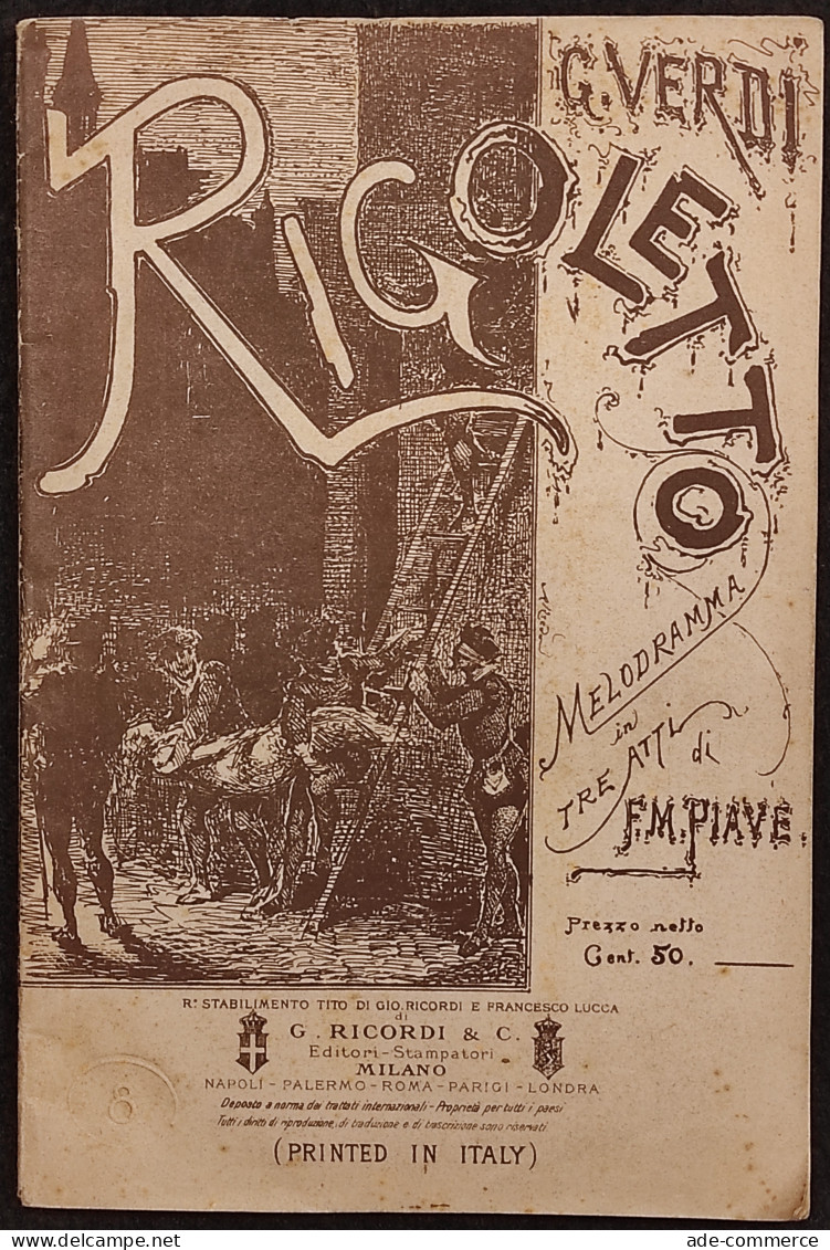 Rigoletto - G. Verdi - F.M Piave - G. Ricordi - Melodramma - Cinéma Et Musique