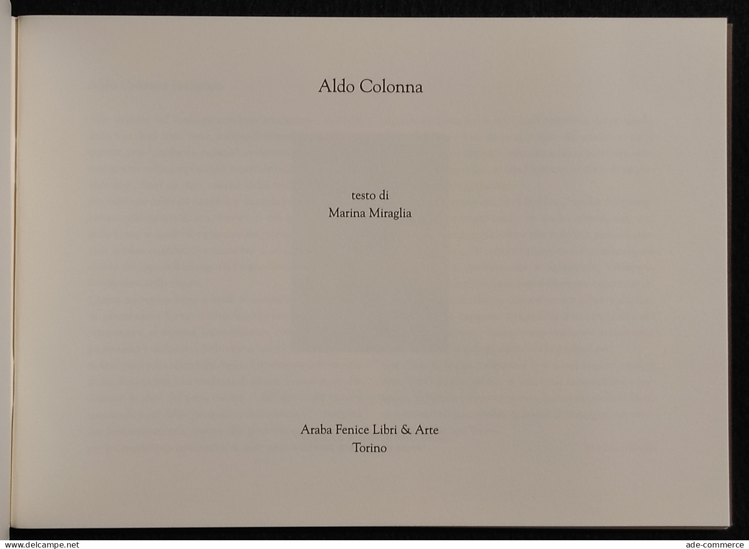 Aldo Colonna - Ed. Libreria Araba Fenice - 2004 - Fotografia - Fotografie