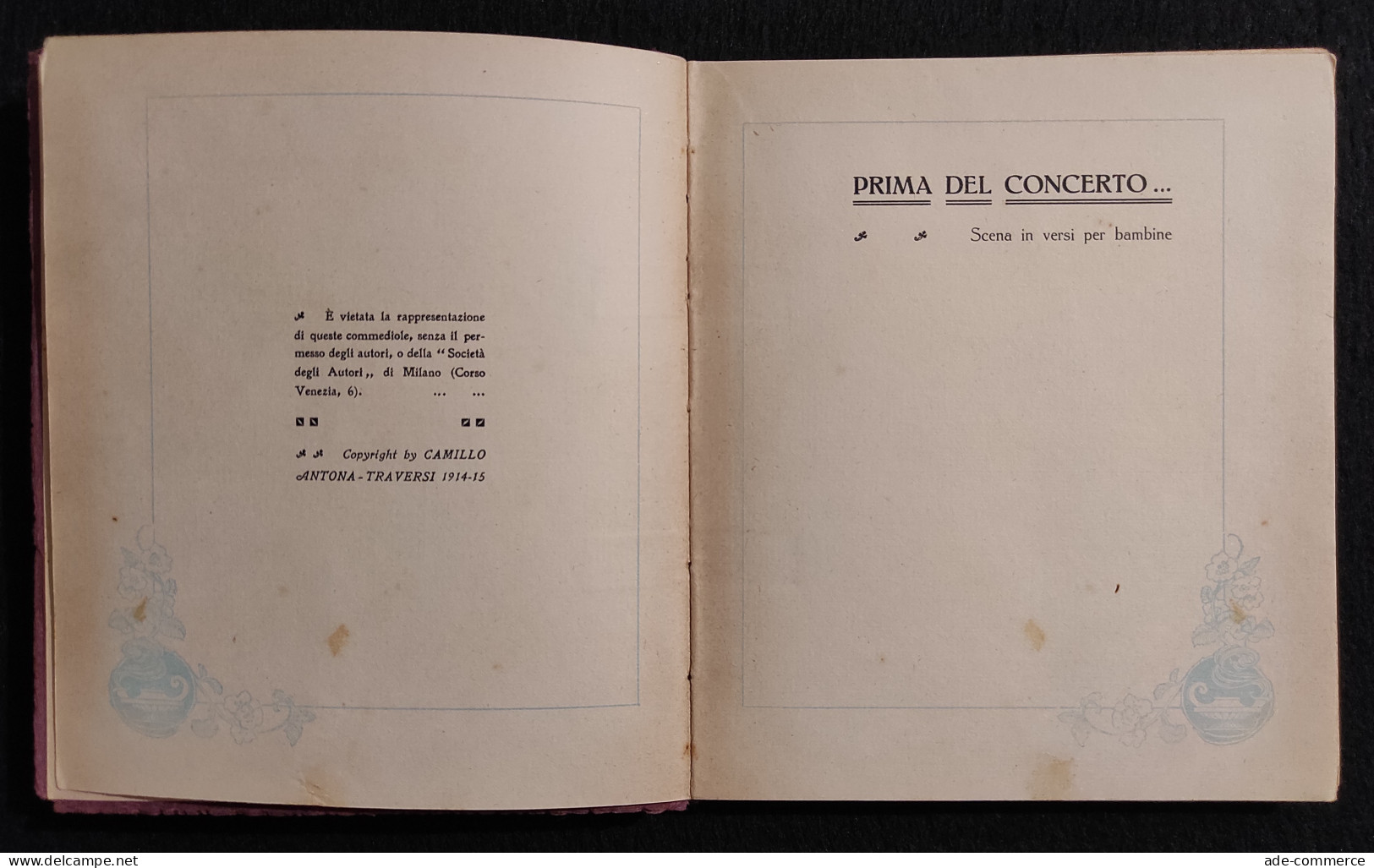 Prima Del Concerto - Camillo Antona-Traversi - Ill. Rubino - 1915 - Kinder