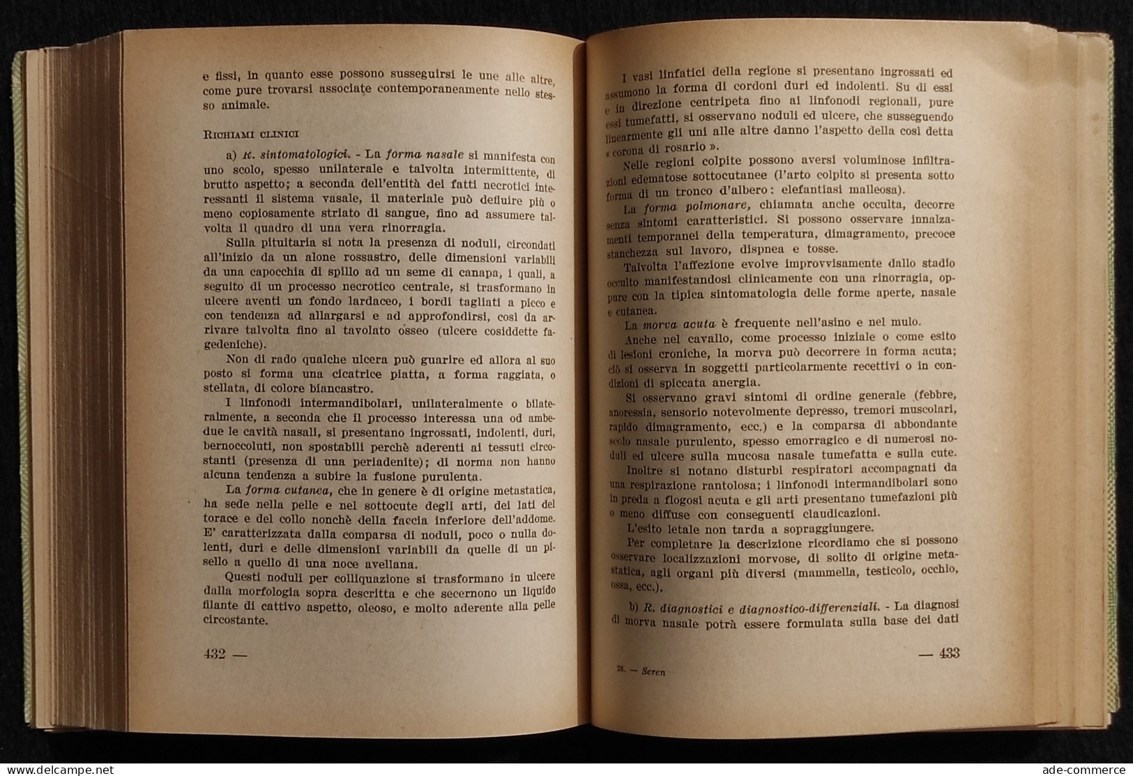 Manuale Di Terapia Clinica Veterinaria - Malattie Infettive - E. Seren - 1953 - Medicina, Psicologia