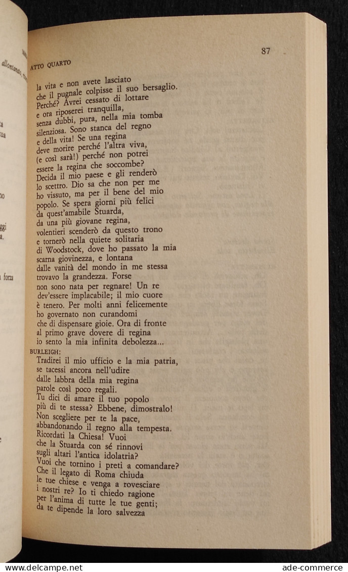 Schiller - Maria Stuarda-La Pulzella D'Orléans - Newton Ed. - 1975 I Ed. - Cinéma Et Musique