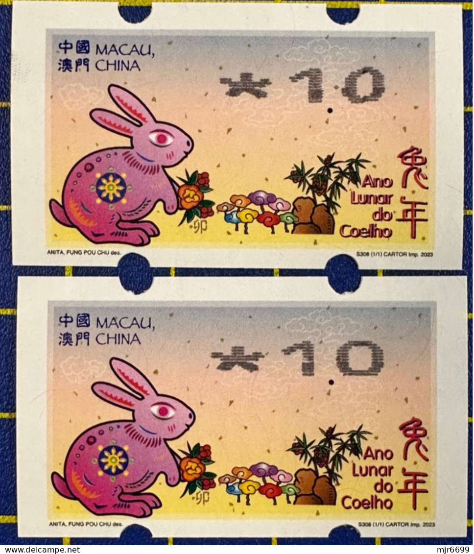 2023 LUNAR NEW YEAR OF THE RABBIT NAGLER MACHINE 1PAT, WITH VARIETY " TRIANGLE 0" (NORMAL FOR COMPARE) - Distributors