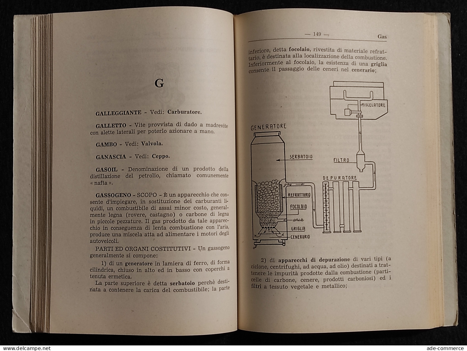 Dizionario Dell'Automobile - M. Calamante - Hoepli Ed. - 1952 - Engines