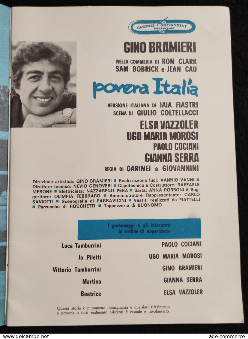Povera Italia - G. Bramieri - Garinei E Giovannini - Teatro - Cinema & Music