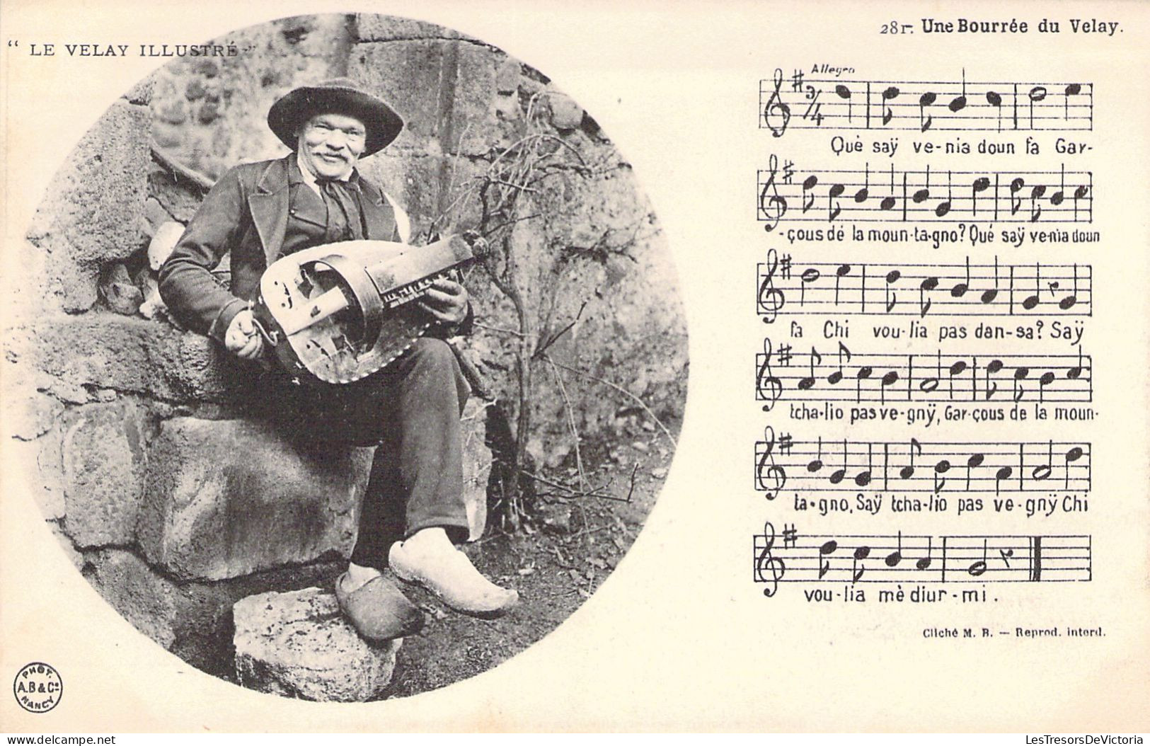 FOLKLORE - Le Velay Illustré - Une Bourrée Du Velay - Carte Postale Ancienne - Musique