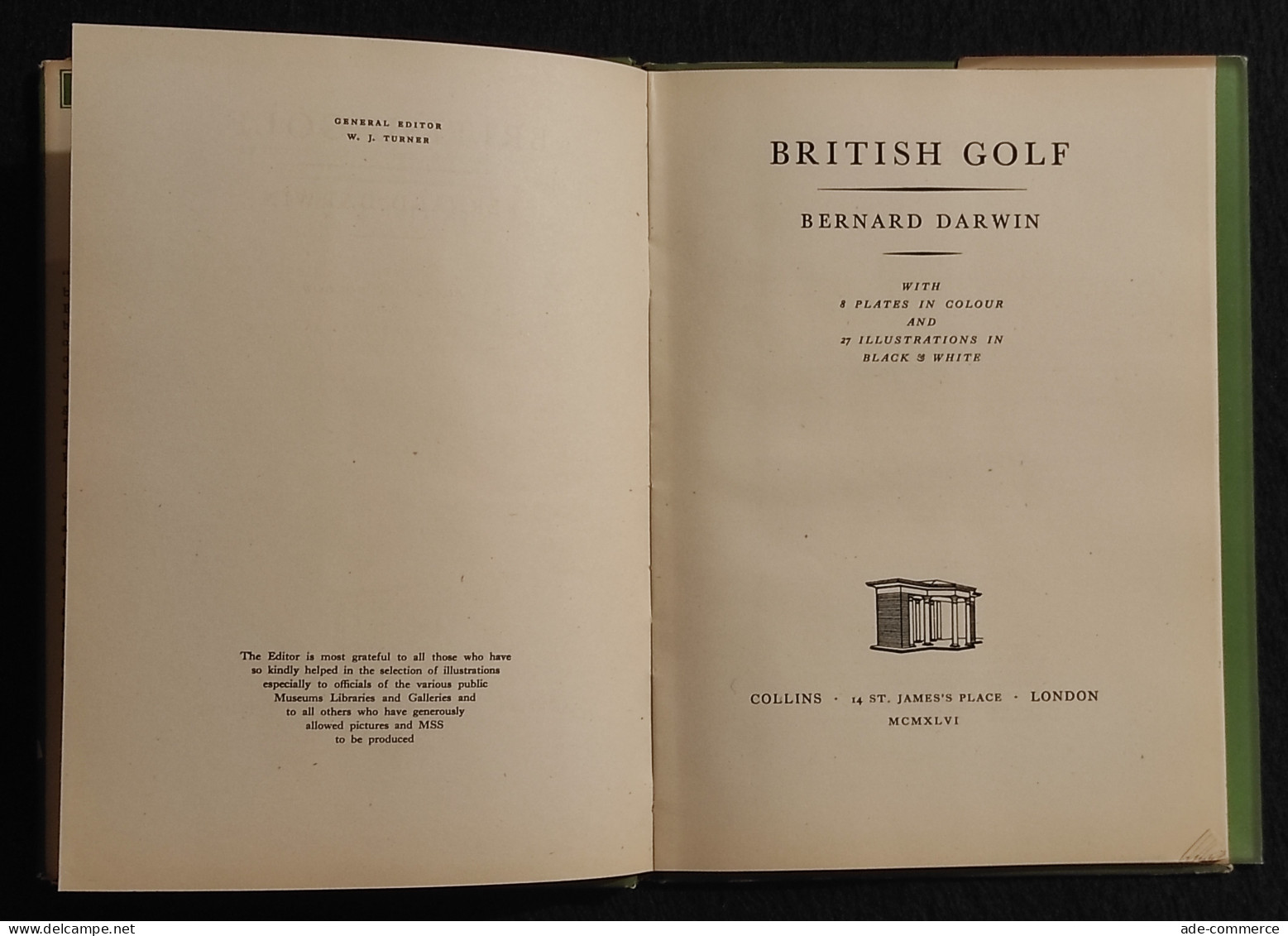 British Golf - B. Darwin - Collins - 1946 - Deportes