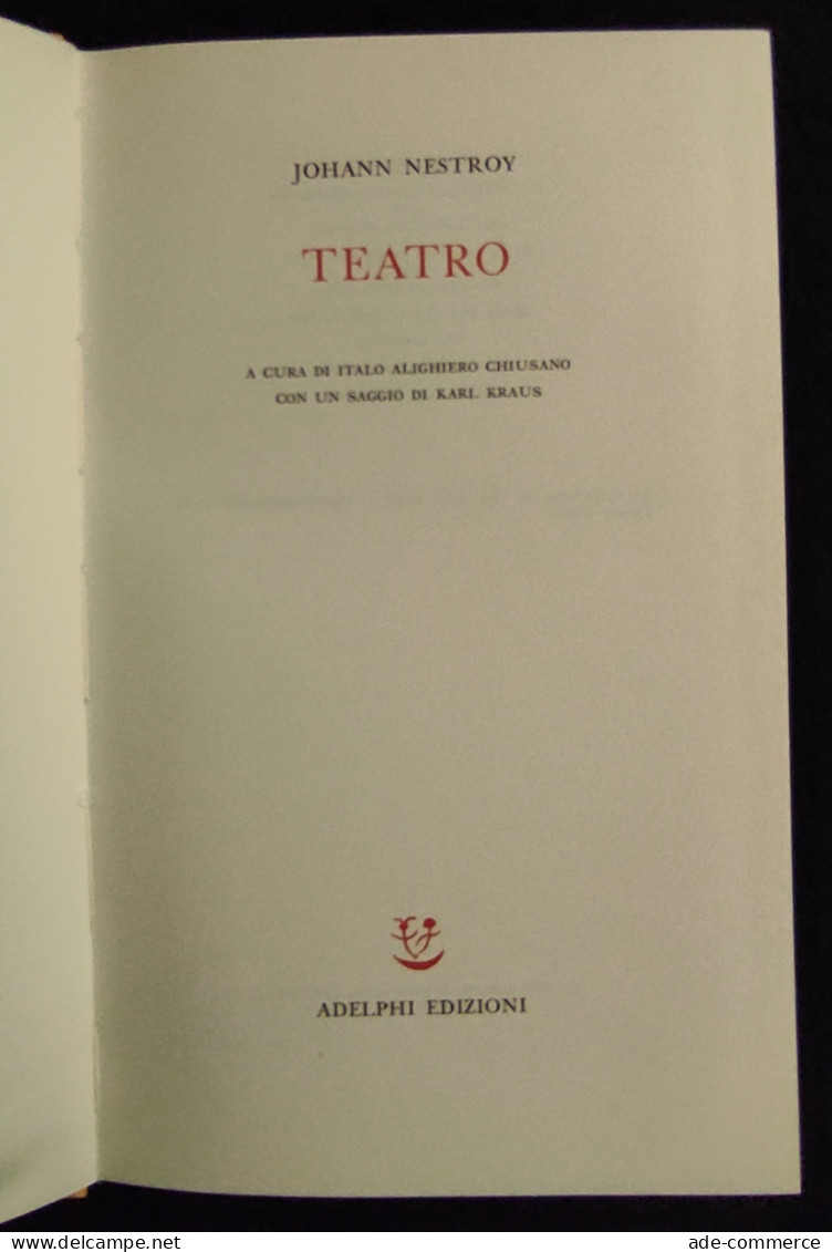 Teatro - J. Nestroy - Alelphi Ed. - 1974 - Film En Muziek