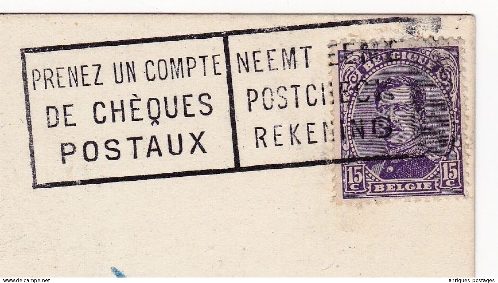 Carte Postale Ligue Maritime Belge Bruxelles 1923 Président Léon Hennebicq Rue De Lausanne Timbre Albert Ier - 1915-1920 Alberto I