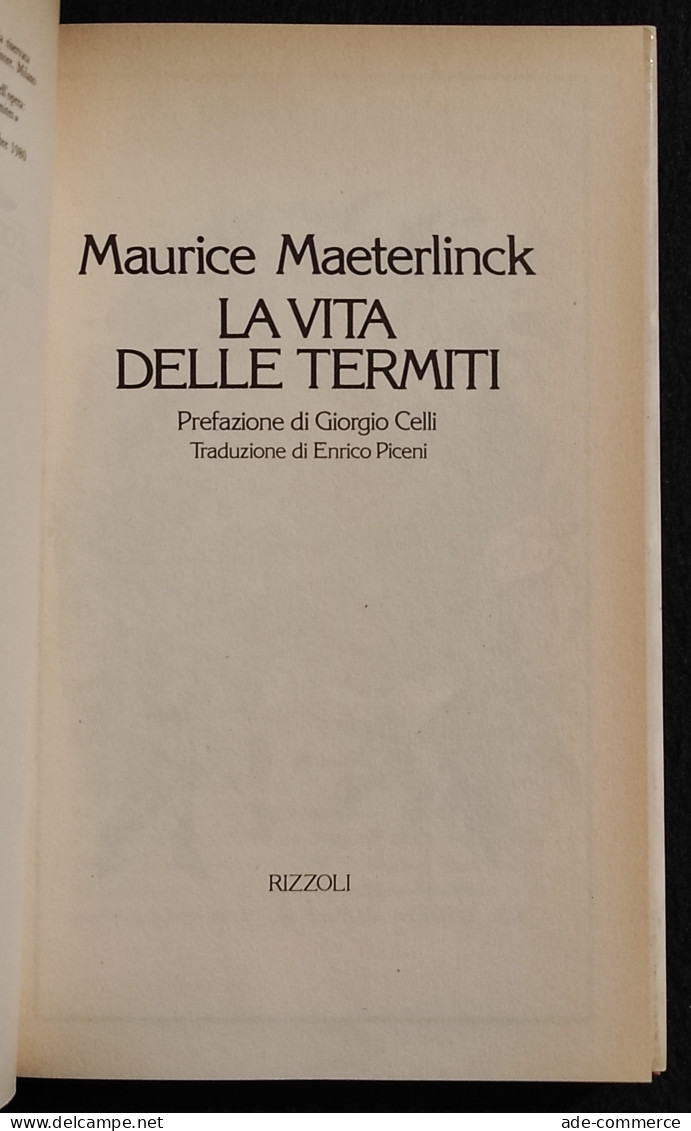 La Vita Delle Termiti - M. Maeterlinck - Rizzoli-Ornitorinco - 1980 - Animali Da Compagnia