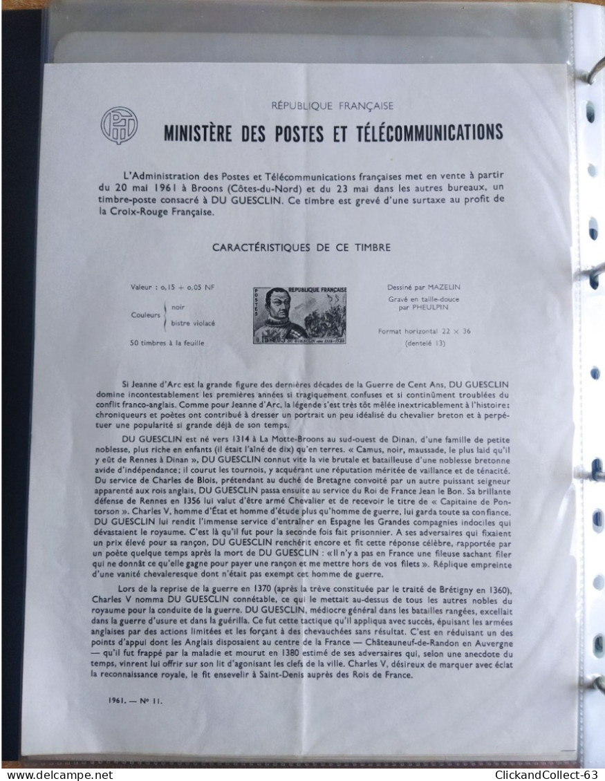 Classeur Collection 25 Documents Philatélique FDC Général Charles De Gaulle - Lots Et Collections : Entiers Et PAP